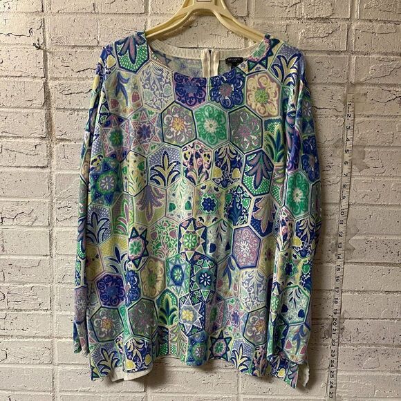 Talbots Green Yellow Lightweight Sweater Plus Size Curvy 3X - Picture 1 of 12